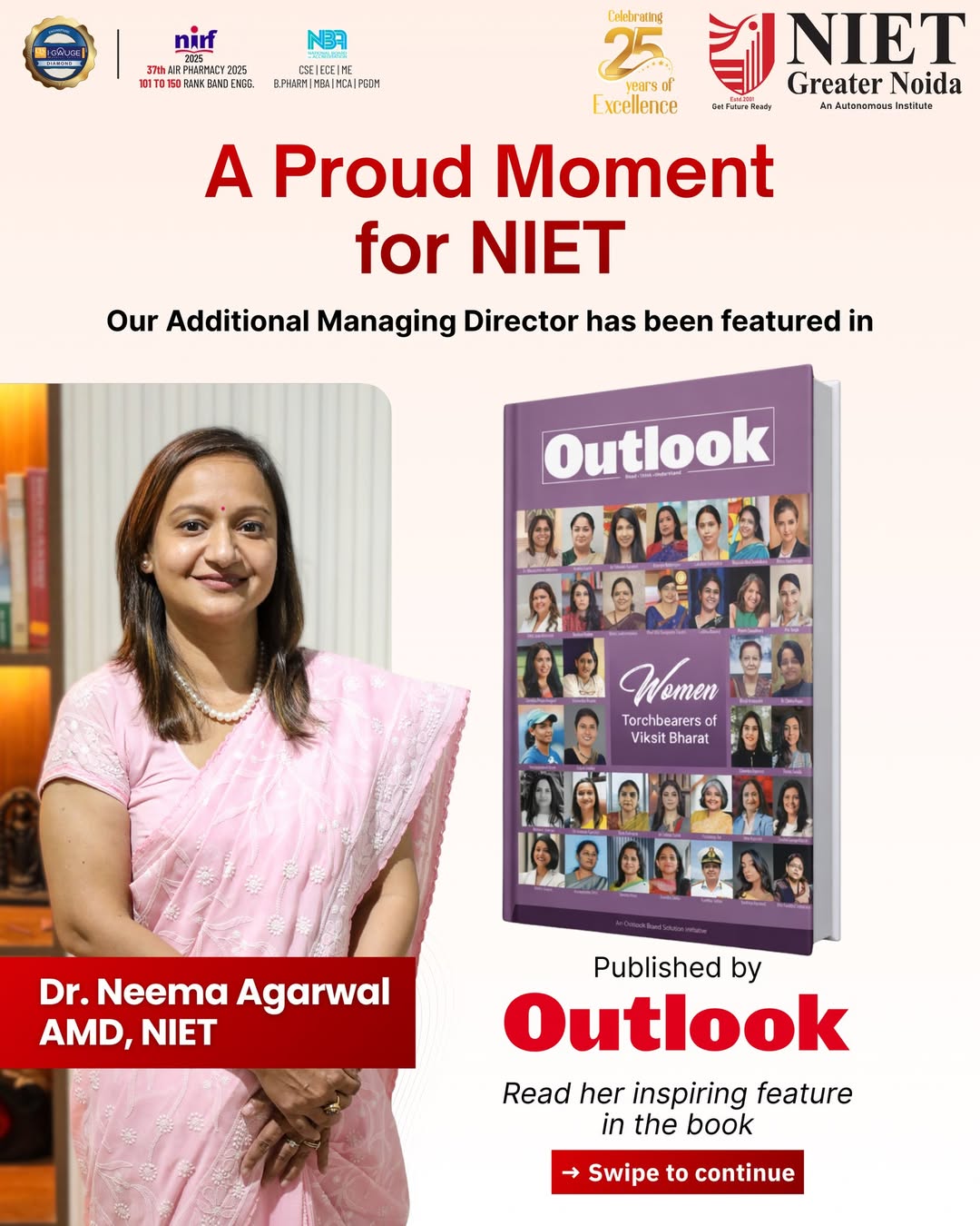 Dr. Neema Agarwal Featured in Outlook’s “Women: Torchbearers of Viksit Bharat”