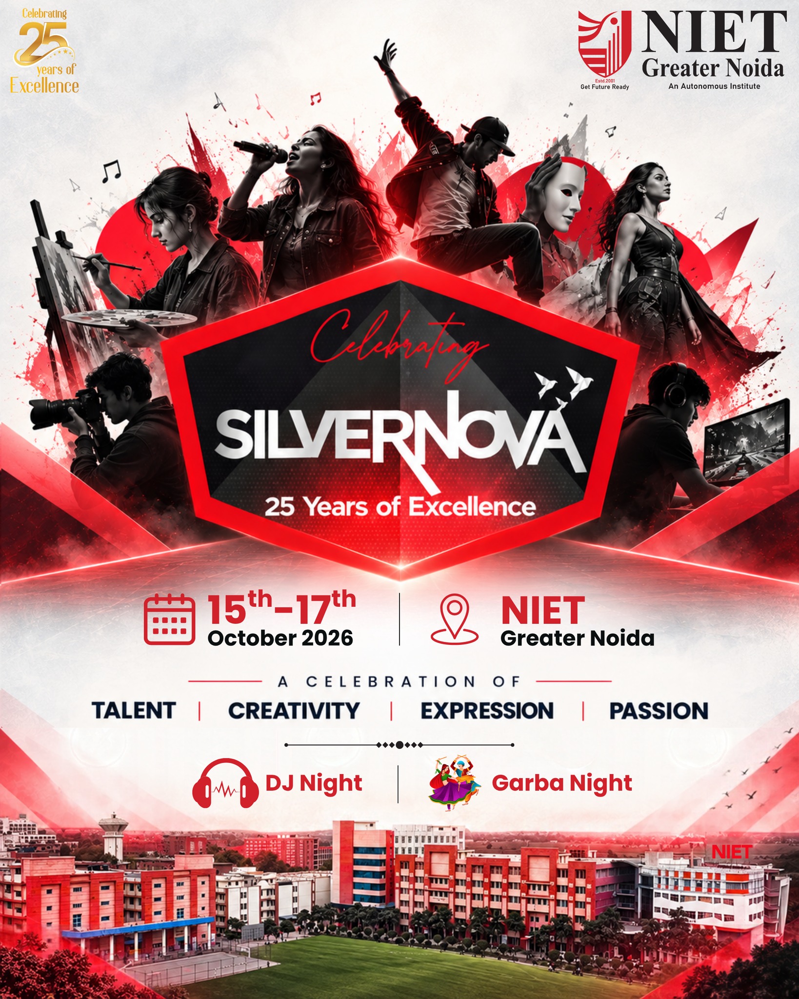 NIET Greater Noida gears up for SILVERNOVA 2026, celebrating 25 years of excellence with three days of talent, creativity, and cultural festivities.