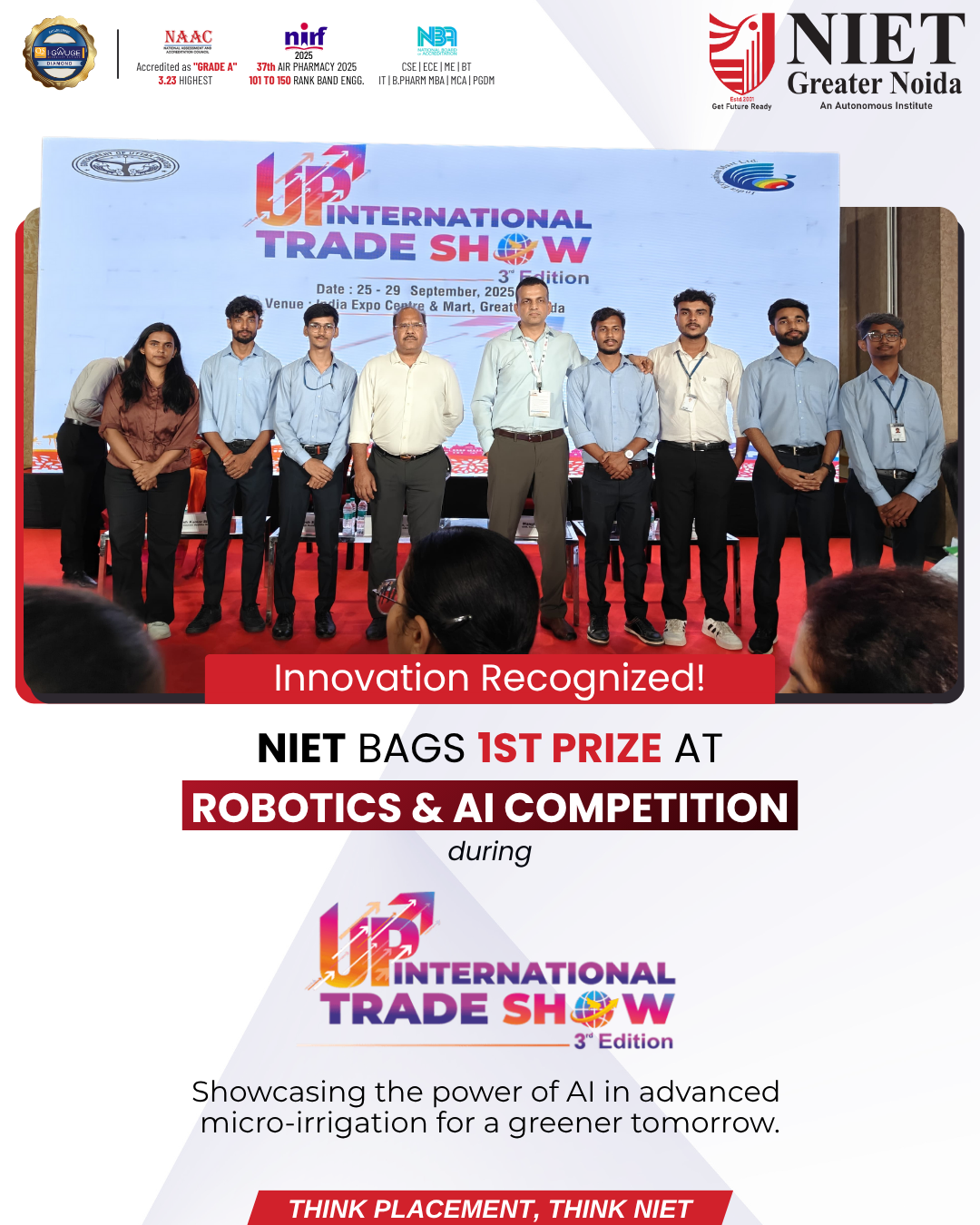 NIET Students Shine at UP International Trade Show 2025