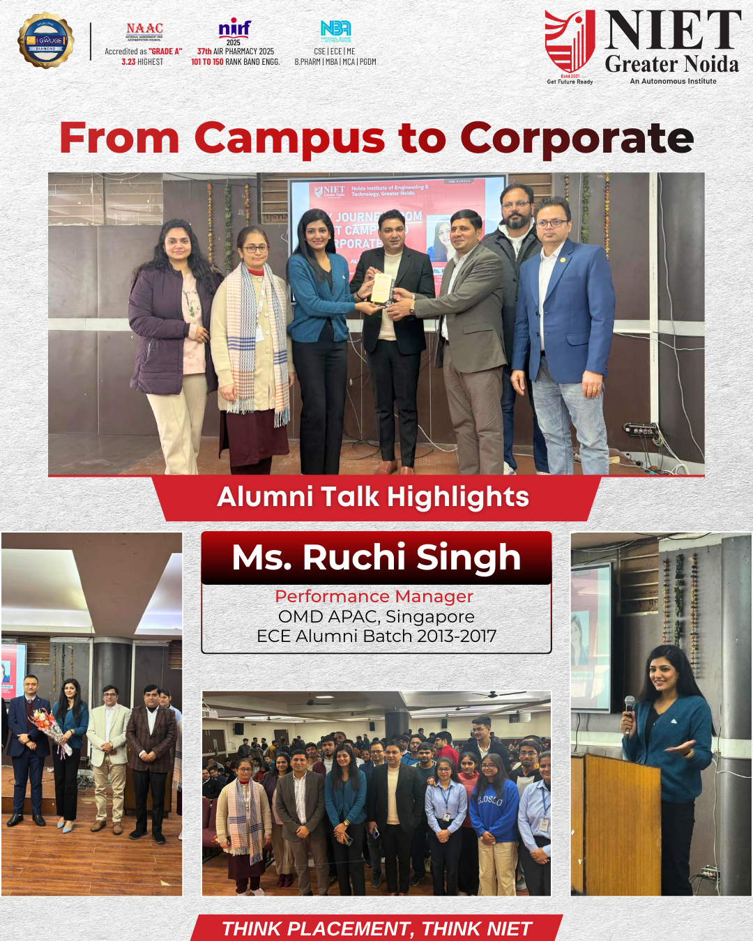 NIET Hosts Alumni Talk “From Campus to Corporate” with Ms. Ruchi Singh