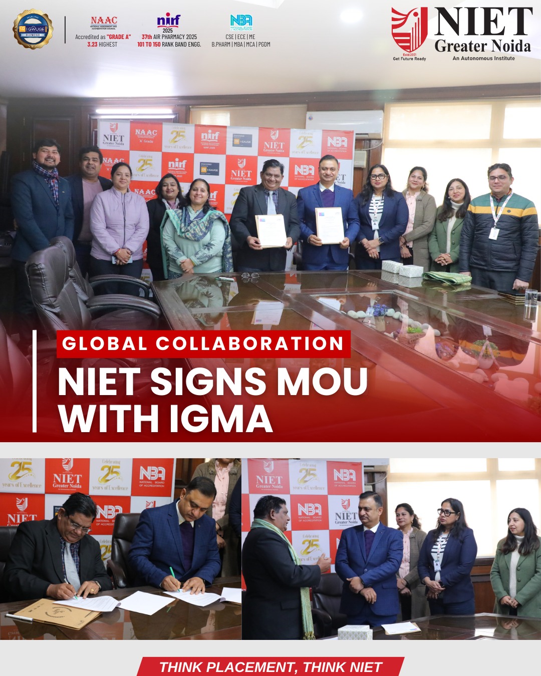 NIET Signs MoU with Indo Gulf Management Association to Enhance Global Exposure and Industry–Academia Collaboration