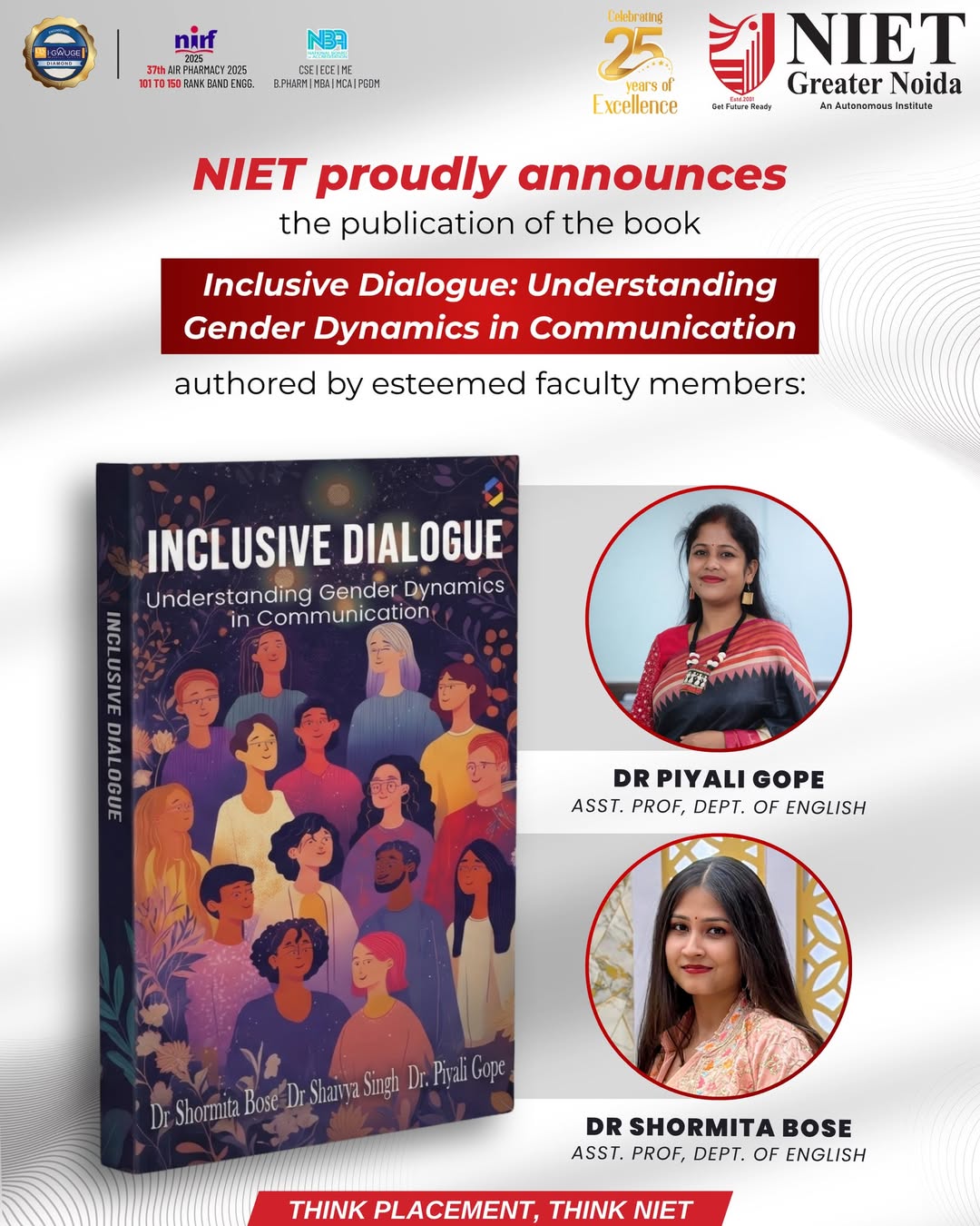 NIET Greater Noida Announces Publication of “Inclusive Dialogue: Understanding Gender Dynamics in Communication” by Faculty Authors