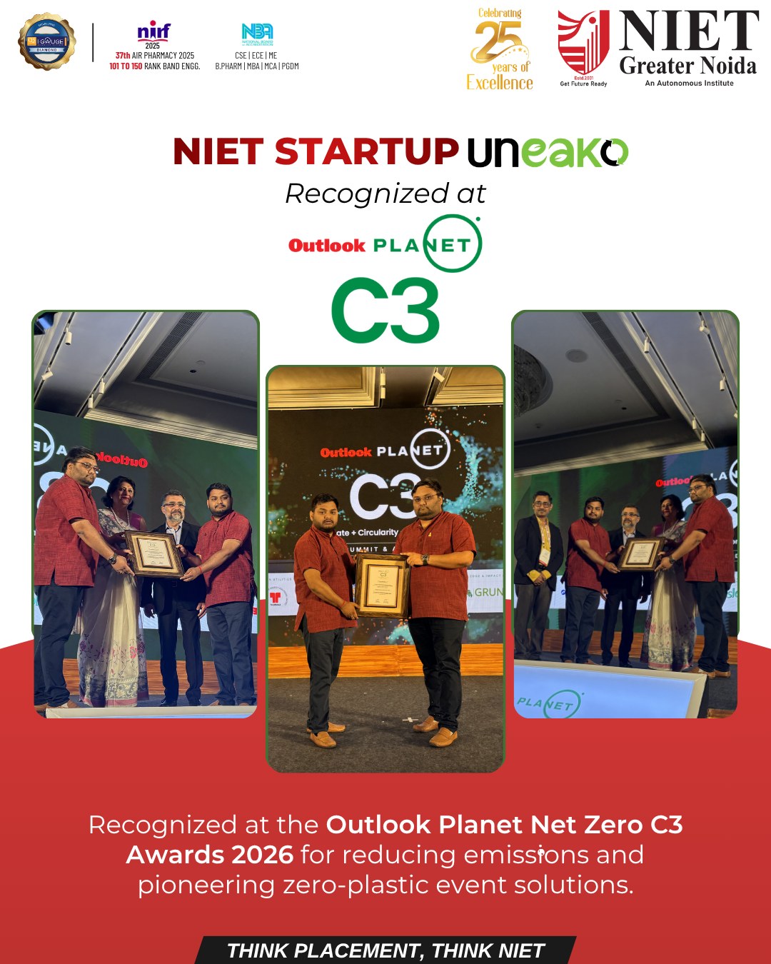 NIET Startup Uneako Wins Outlook Planet Net Zero C3 Awards 2026 for Sustainability Innovation