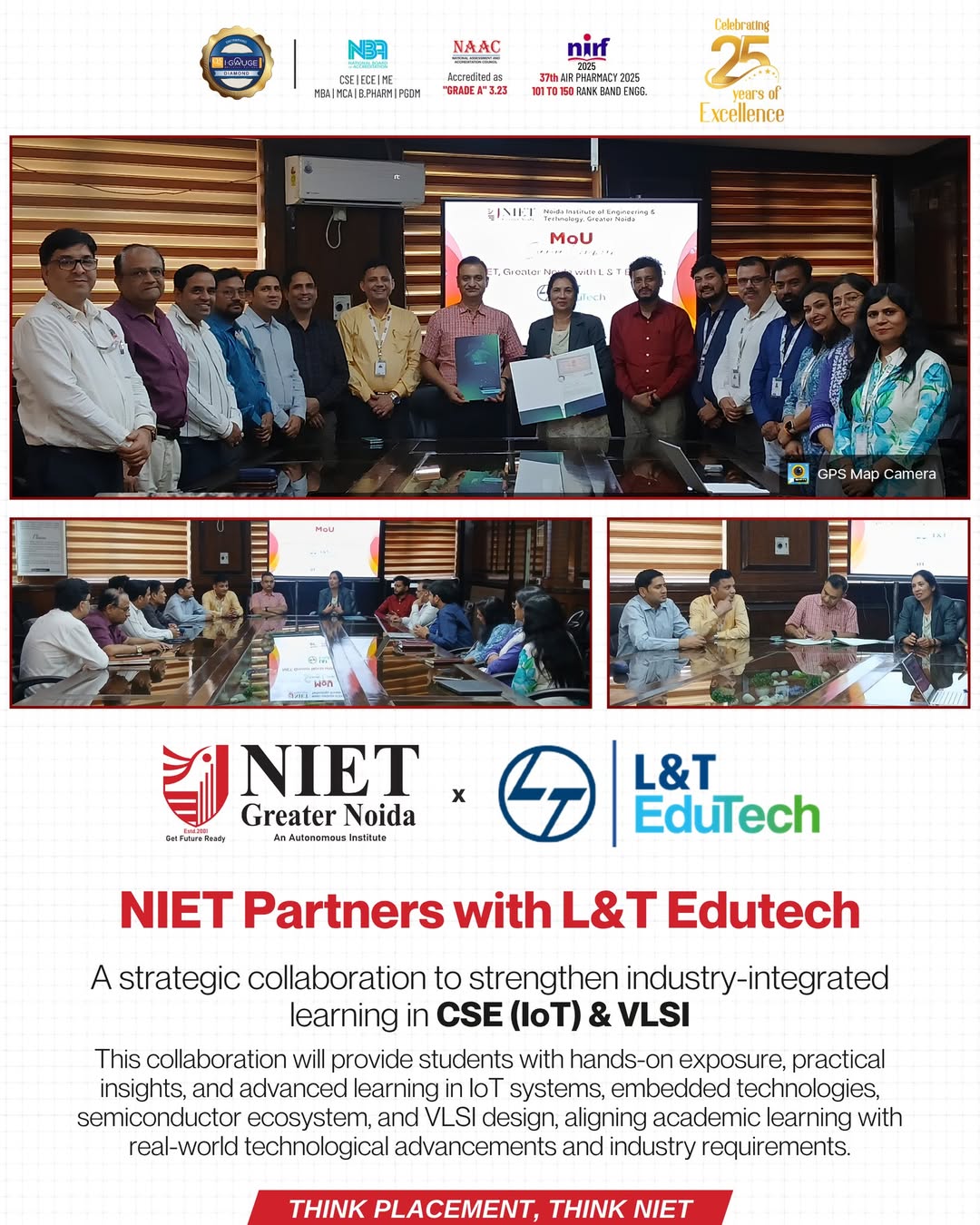 NIET Greater Noida partners with L&T EduTech to empower students with industry-ready learning in CSE (IoT) and VLSI.